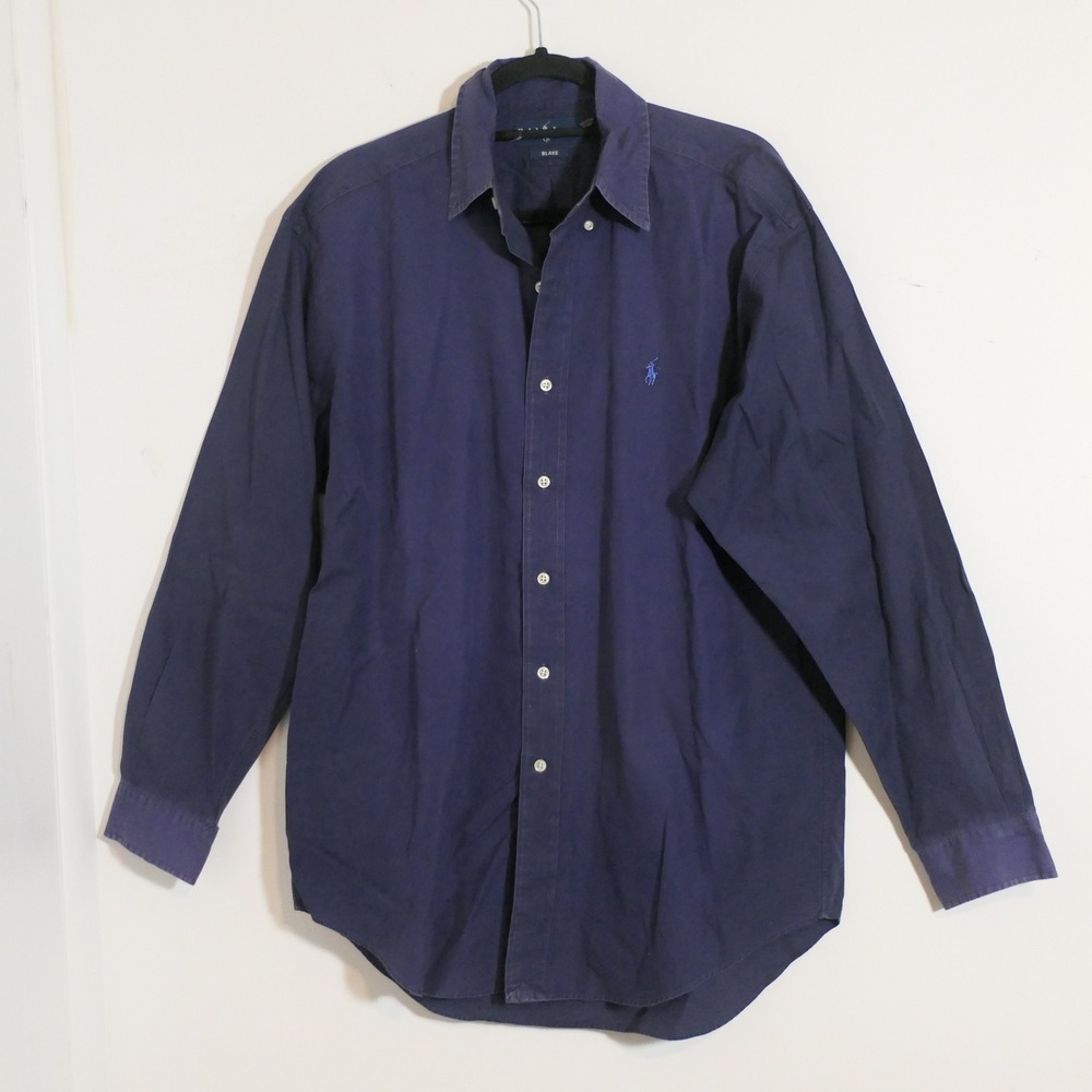 Polo Ralph Lauren Mens Shirt M Navy Preppy Blake Minimalist Workwear Normcore